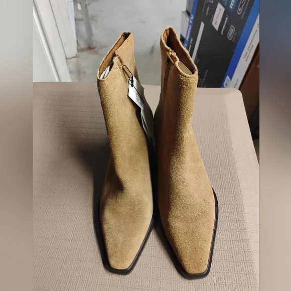 Zara Brown Suede Ankle Booties - Picture 6 of 9